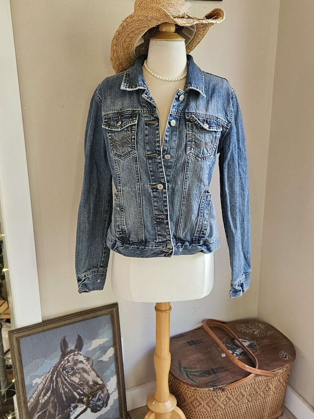 Aeropostale Blue Washed Denim Jacket